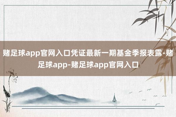 赌足球app官网入口凭证最新一期基金季报表露-赌足球app-赌足球app官网入口