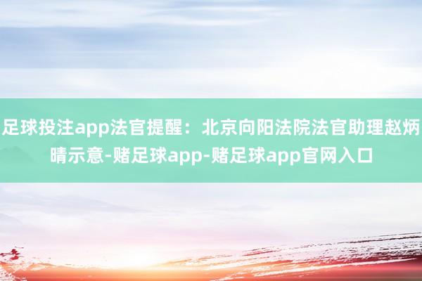 足球投注app法官提醒：北京向阳法院法官助理赵炳晴示意-赌足球app-赌足球app官网入口