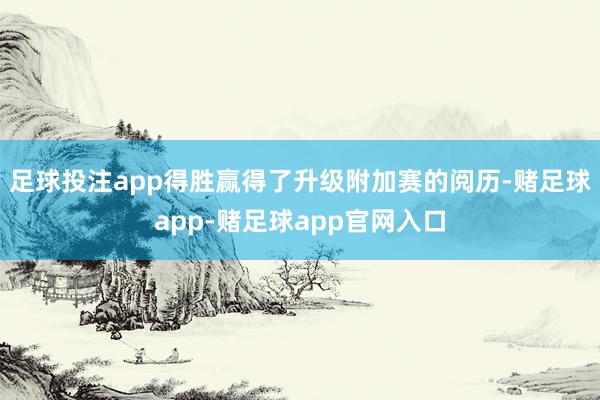 足球投注app得胜赢得了升级附加赛的阅历-赌足球app-赌足球app官网入口