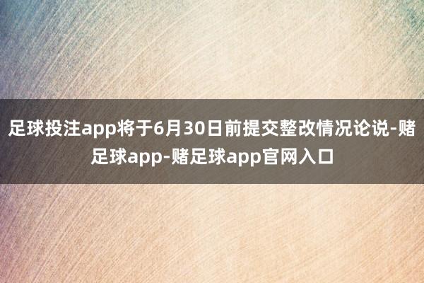 足球投注app将于6月30日前提交整改情况论说-赌足球app-赌足球app官网入口