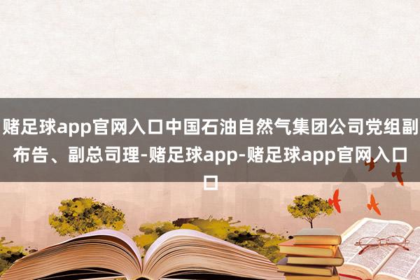 赌足球app官网入口中国石油自然气集团公司党组副布告、副总司理-赌足球app-赌足球app官网入口