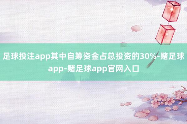 足球投注app其中自筹资金占总投资的30%-赌足球app-赌足球app官网入口