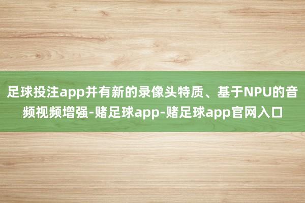 足球投注app并有新的录像头特质、基于NPU的音频视频增强-赌足球app-赌足球app官网入口