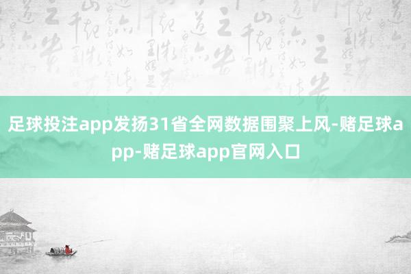 足球投注app发扬31省全网数据围聚上风-赌足球app-赌足球app官网入口