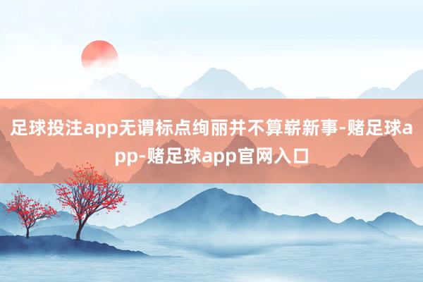 足球投注app无谓标点绚丽并不算崭新事-赌足球app-赌足球app官网入口