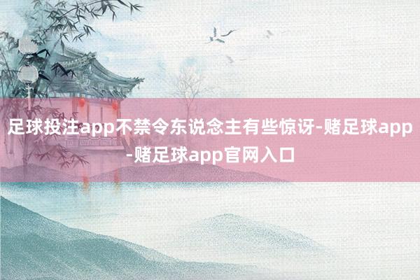 足球投注app不禁令东说念主有些惊讶-赌足球app-赌足球app官网入口