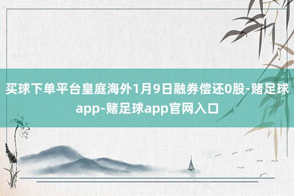 买球下单平台皇庭海外1月9日融券偿还0股-赌足球app-赌足球app官网入口