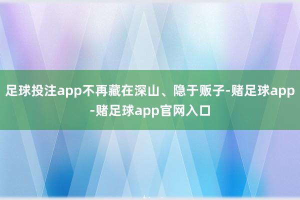 足球投注app不再藏在深山、隐于贩子-赌足球app-赌足球app官网入口