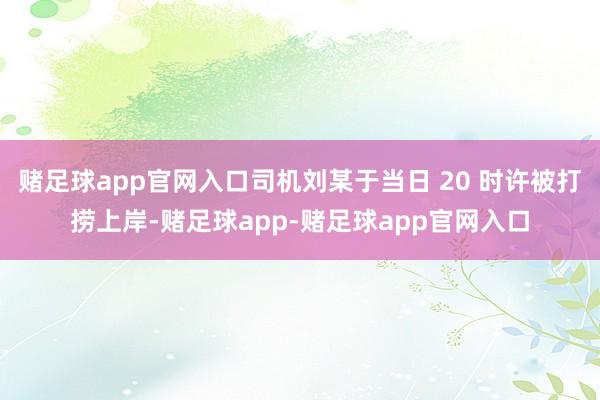 赌足球app官网入口司机刘某于当日 20 时许被打捞上岸-赌足球app-赌足球app官网入口