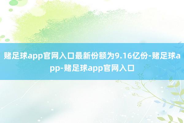 赌足球app官网入口最新份额为9.16亿份-赌足球app-赌足球app官网入口