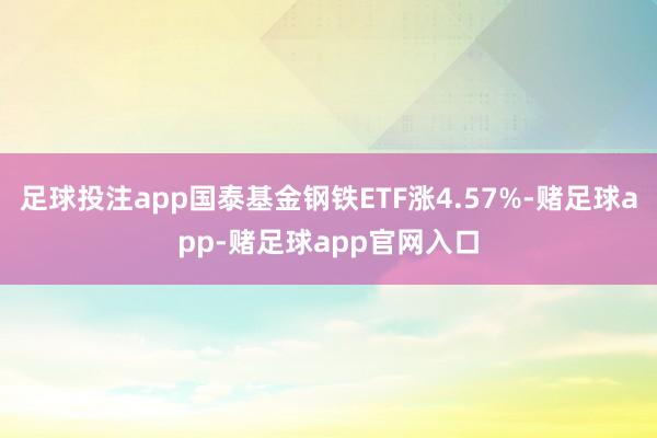 足球投注app国泰基金钢铁ETF涨4.57%-赌足球app-赌足球app官网入口